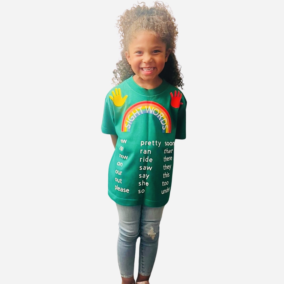 Kindergarten Sight Word Shirt (Green) - Image 2