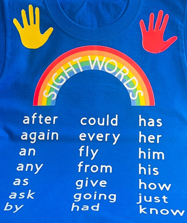 1st Grade Sight Word Shirt (Blue) - Image 4