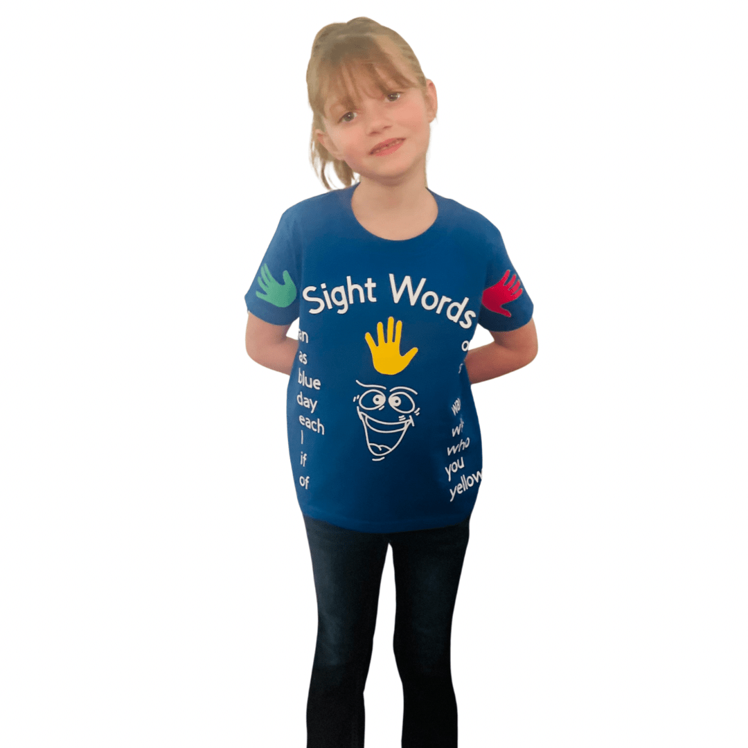 Kindergarten Sight Word Shirt (Blue) - Image 2